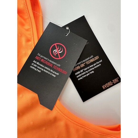 SLAZENGER Golf Polo Shirt Sleeveless Collared Top Women M Atomic Orange Neon NEW - Picture 5 of 8
